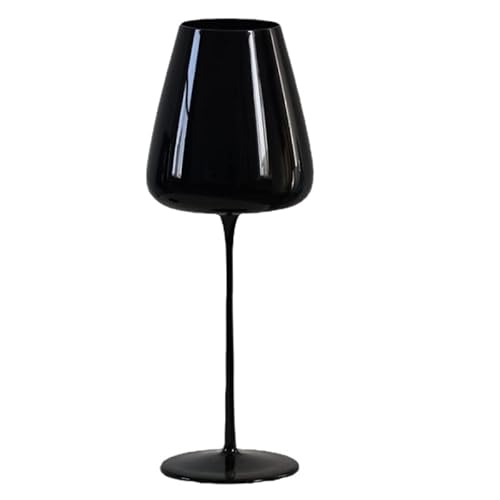 PENAVO Weinglas aus Glas 500–650 ml, schwarzer anmutiger Figurenkelch, leicht kristallener Bordeaux-Burgunder-Pokal, Kunst-Geschenk-Weinset von PENAVO