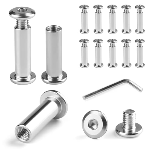 Verbindungsschrauben M6 x 25 Hülsenschrauben,12 Stück Möbel Schrauben Φ8mm Gewindehülse Möbelschrauben Edelstahl A2 V2A Schrankverbinder Hülsenmutter für Schränken,Holzbret,Möbelverbinder von PENCHUAN