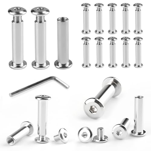 12 Stk Hülsenschrauben M6 x 30 Verbindungsschrauben Schrauben M6xΦ8mm Gewindehülse Edelstahl Möbelschrauben A2 V2A Schrankverbinder Hülsenmutter für Schränken,Möbelverbinder (M6 x 30 cm) von PENCHUAN