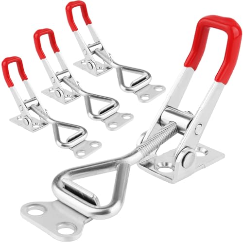 4 Stück Spannverschluss Kistenverschluss,Metall Hebel Verschluss,Spannverschluss Edelstahl,Klein Kniehebelspanner Verstellbar Einstellbare Kniehebelspanner Halten Kapazität Latch für Schrank von PENCHUAN