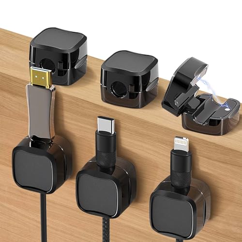 Kabelhalter Magnetisch Kabelmanagement Organizer Kabel Magnetclips, 6 Stück Kabelclips Selbstklebend Feder Kabelklammern Ladekabel Halter für Schreibtisch/Wand kabelklemme für Netzkabel, Ladekabell Kabelhalter Magnetisch Kabelmanagement Organizer Kabel Magnetclips, 6 Stück Kabelclips Selbstklebend Feder Kabelklammern Ladekabel Halter für Schreibtisch/Wand kabelklemme für Netzkabel, Ladekabell von PENCHUAN