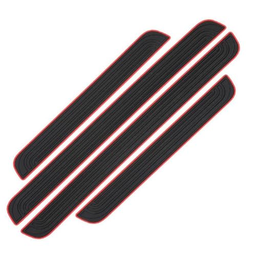 PENGFNB 4 Stück Auto Einstiegsleisten Schutz für FIAT 500 500E 500L 500C 500S 500X, Gummi Türschweller Trittschutz Kantenschutz Willkommenspedal Aufkleber Zubehör,B/Black Red von PENGFNB