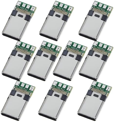 PENGLIN 10 STÜCKE USB 3.1 Typ C Stecker 24 Pins Stecker Adapter zum Löten von Draht und Kabel 24P PCB Board Support-Modul von PENGLIN