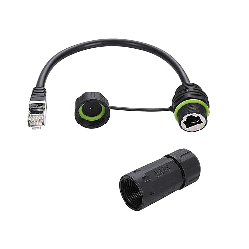 PENGLIN 2 Stück M20 RJ45 IP68 Wasserdichter Stecker, Stecker zu Buchse Cat6 Ethernet LAN Kabelkoppler, RJ45 CAT6 Abgeschirmter Ethernet Netzwerkstecker mit Kabel PENGLIN 2 Stück M20 RJ45 IP68 Wasserdichter Stecker, Stecker zu Buchse Cat6 Ethernet LAN Kabelkoppler, RJ45 CAT6 Abgeschirmter Ethernet Netzwerkstecker mit Kabel von PENGLIN