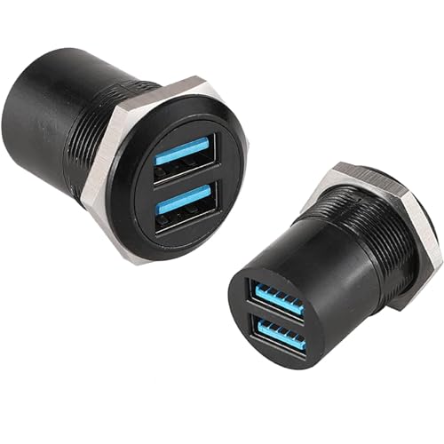 PENGLIN 2 Stück USB3.0 Dual Ports Panel Mount Adapter,USB3.0 Buchse auf Buchse Einbaubuchse,USB Einbaubuchse Durchgang Adapter von PENGLIN