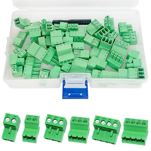 PENGLIN 24PCS Lötfreie Verbindung Steckbare Klemmen, 3.81mm Teilung 2-4 Pins PCB-Montage Schraubklemme von PENGLIN