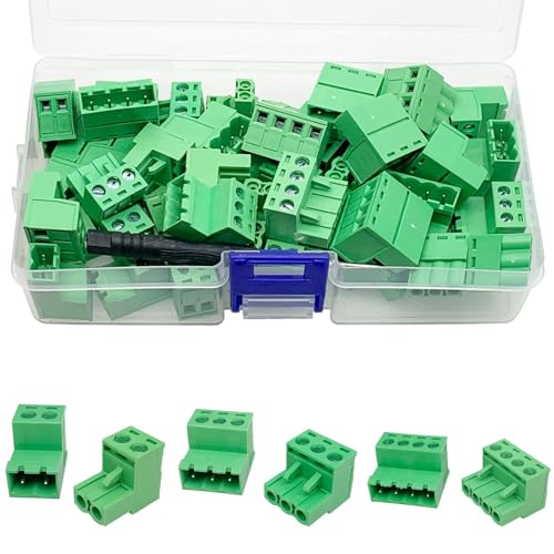 PENGLIN 24PCS Lötfreie Verbindung Steckbare Klemmen,5.08mm Teilung 2 Pins 3 Pins 4 Pins PCB-Montage Schraubklemme PENGLIN 24PCS Lötfreie Verbindung Steckbare Klemmen,5.08mm Teilung 2 Pins 3 Pins 4 Pins PCB-Montage Schraubklemme von PENGLIN