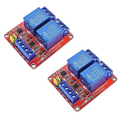 PENGLIN 2PCS 2 Kanal 12V Relais Modul mit Optokoppler High oder Low Level Trigger Erweiterungsplatine für Raspberry Pi Arduino PENGLIN 2PCS 2 Kanal 12V Relais Modul mit Optokoppler High oder Low Level Trigger Erweiterungsplatine für Raspberry Pi Arduino von PENGLIN