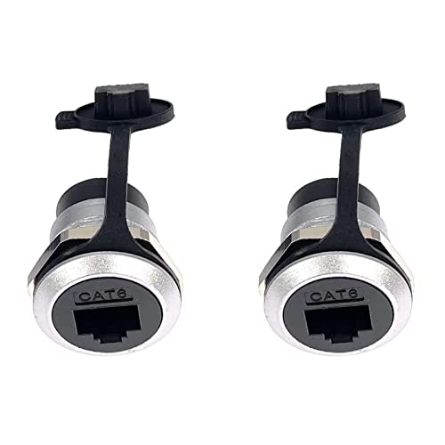 PENGLIN 2 Stück RJ45 CAT6 8P8C Panel Mount Adapter, Ethernet LAN Einbaubuchse,Buchse zu Buchse Adapter mit Wasserdichter/Staubkappe PENGLIN 2 Stück RJ45 CAT6 8P8C Panel Mount Adapter, Ethernet LAN Einbaubuchse,Buchse zu Buchse Adapter mit Wasserdichter/Staubkappe von PENGLIN