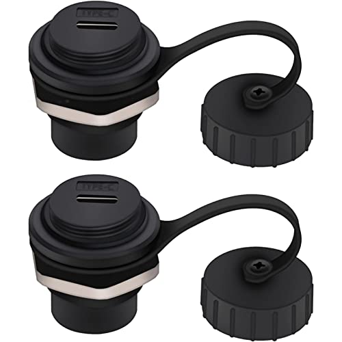 PENGLIN 2PCS USB 3.1 Typ C Verlängerungskupplung, Buchse zu Buchse USB-C Feed Thru Konverter Adapter Panel Mount DIY Buchse mit Staubschutzhaube von PENGLIN