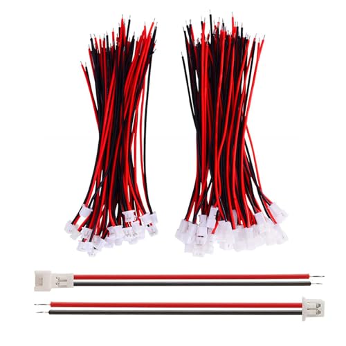 PENGLIN 40 Stück JST 1.25mm 2 Pin Stecker und Buchse Anschluss mit Draht Kabel 100mm,Mini Micro 2 Poliger Männlich und Weiblich Adapter von PENGLIN
