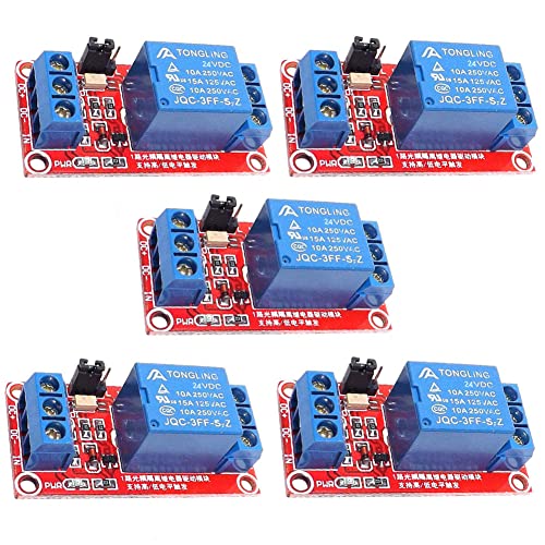 PENGLIN 5PCS 24V Relais Modul mit Optokoppler High oder Low Level Trigger Erweiterungsplatine für Raspberry Pi Arduino Board PENGLIN 5PCS 24V Relais Modul mit Optokoppler High oder Low Level Trigger Erweiterungsplatine für Raspberry Pi Arduino Board von PENGLIN