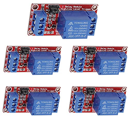PENGLIN 5PCS 12V Relais Modul mit Optokoppler High oder Low Level Trigger Erweiterungsplatine für Raspberry Pi Arduino Board PENGLIN 5PCS 12V Relais Modul mit Optokoppler High oder Low Level Trigger Erweiterungsplatine für Raspberry Pi Arduino Board von PENGLIN