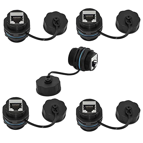 PENGLIN 5PCS Panel Montage Geschirmte CAT6 RJ45 Wasserdichte Stecker Cat5/5e/6 8P8C Ethernet LAN Kabel Kupplung Doppelkopf Adapter mit Wasserdicht/Staubkappe PENGLIN 5PCS Panel Montage Geschirmte CAT6 RJ45 Wasserdichte Stecker Cat5/5e/6 8P8C Ethernet LAN Kabel Kupplung Doppelkopf Adapter mit Wasserdicht/Staubkappe von PENGLIN