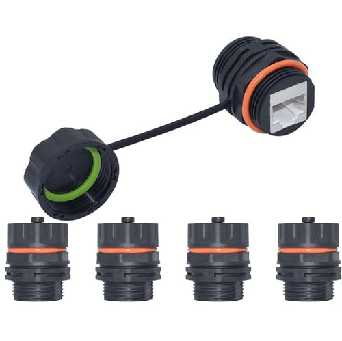 PENGLIN 5PCS CAT6A Einbaubuchse, Ethernet LAN IP68 Wasserdicht, RJ45 Outdoor Panel Kupplung, Geschirmte Durchgangsbuchse PENGLIN 5PCS CAT6A Einbaubuchse, Ethernet LAN IP68 Wasserdicht, RJ45 Outdoor Panel Kupplung, Geschirmte Durchgangsbuchse von PENGLIN