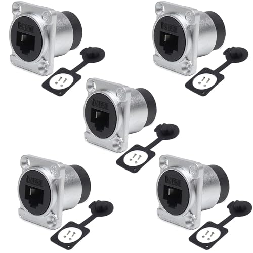 PENGLIN 5PCS RJ45 CAT6A Geschirmte Panel Montage Einbaubuchse,D-Typ RJ45 8P8C CAT6A/CAT6/CAT5 Ethernet LAN Durchführung Netzwerkbuchse mit Wasser- und staubdichter Kappe PENGLIN 5PCS RJ45 CAT6A Geschirmte Panel Montage Einbaubuchse,D-Typ RJ45 8P8C CAT6A/CAT6/CAT5 Ethernet LAN Durchführung Netzwerkbuchse mit Wasser- und staubdichter Kappe von PENGLIN