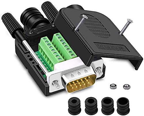 PENGLIN VGA Lötfreier Schnellanschluss 16 mm dünner 3 + 9 DB15 3Row Serial Plug an 15-polige Anschlussklemme Adapter Breakout Board Kompatibel mit VGA 3 + 7/3 + 6/3 + 6/3 + 4/3 + 2 (Stecker) von PENGLIN