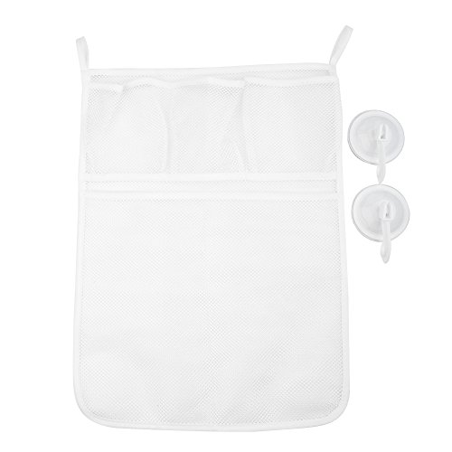 Badewanne Organizer Lagerhalter Korb Einige Menschen duschen Spielzeug Netto Badewanne Hängende Beutel Wasser verhindern Leckdosen, weißes Prismen -Netz 45 * 32 cm 18 * 13 von PENGQIANJU