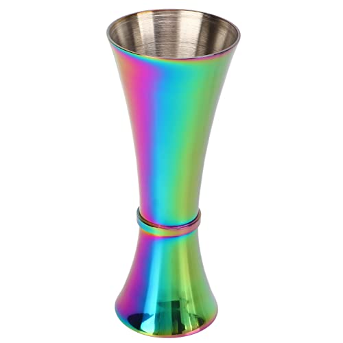 Double Jigger Edelstahl verdicken Design breites Öffnen glänzend Aussehen Easy Wäsches Alkoholmesswerkzeug für Bars Homes (Bunt) von PENGQIANJU