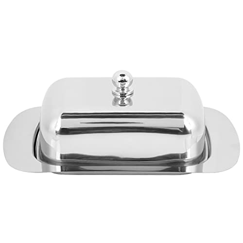 Edelstahl Butter Käse Gericht Tablett Lebensmittel Lagerung Container mit Deckel Elegante Küche Dekoration Organizer von PENGQIANJU