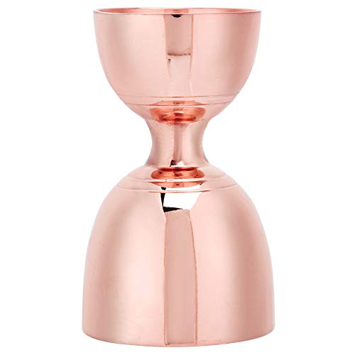 Edelstahl Doppelkopf Cocktail Jigger Mixer Barkeeper Werkzeug für Home Bar Party Zubehör (Roségold) von PENGQIANJU