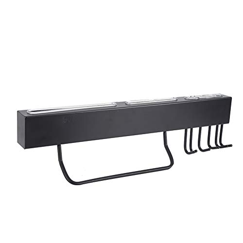 Edelstahl Küchenmesser Lagerregal Wand montiert, einfaches und modisches Design für ordentliche Küche, schwarz von PENGQIANJU