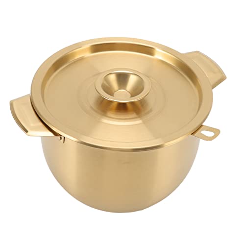 Edelstahl-Ölfilter topf 2.8L Küchen-Sieb-Vorrats behälter mit Filternetz deckel (Gold) von PENGQIANJU