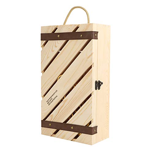 Hölzerne schrägte Rotweinkastenhalter 2 Flaschen Souvenirs Handle Seil, elegante Souvenirs für Weinliebhaber ältere Freunde Hölzerne schrägte Rotweinkastenhalter 2 Flaschen Souvenirs Handle Seil, elegante Souvenirs für Weinliebhaber ältere Freunde von PENGQIANJU