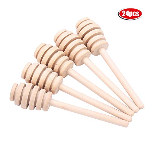 Holzhonig -Tropf -Stick -Server für Küchengeräte 24PCS Marmelade Sirup Drizzler Rührstange (10,5 cm) von PENGQIANJU