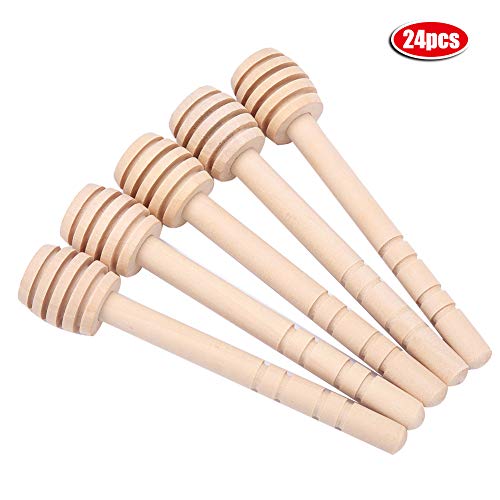 Holzhonig -Tropf -Stick -Server für Küchengeräte 24PCS Marmelade Sirup Drizzler Rührstange (10 cm) von PENGQIANJU