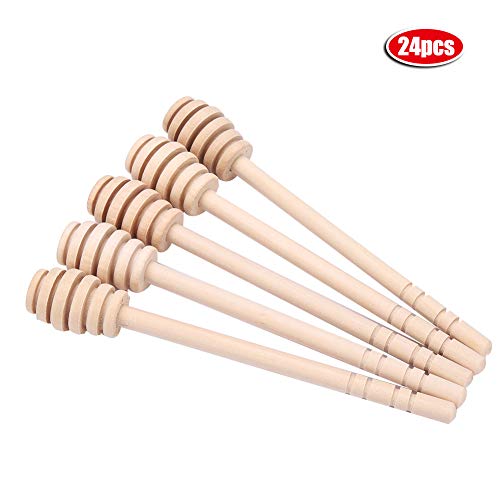 Holzhonig -Tropf -Stick -Server für Küchengeräte 24PCS Marmelade Sirup Drizzler Rührstange (16 cm) von PENGQIANJU