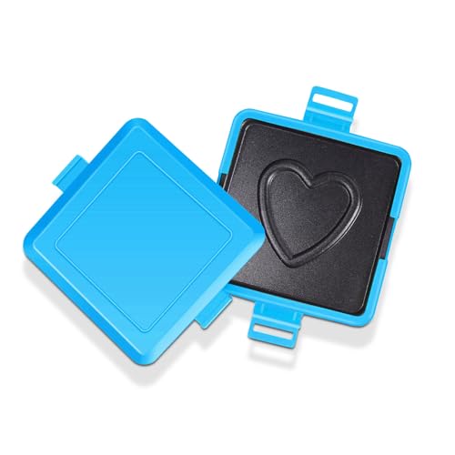 Mikrowelle Panini Maker Silicon Metall Grill Tablett Herzmuster Kochen Frühstück Anwendbare Szene Küche (Blau) von PENGQIANJU