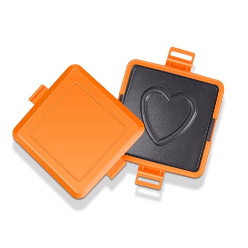 Mikrowelle Panini Maker Silicon Metall Grill Tablett Herzmuster Kochen Frühstück Anwendbare Szene Küche (Orange) von PENGQIANJU