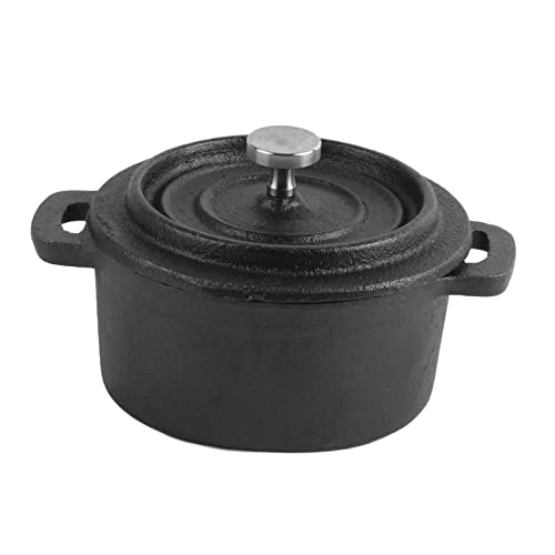 Niederländischer Ofen Doppeler traditioneller Stil verdickter ergonomischer Griff Isoliergusseisen Kochtopf mit Deckel für verschiedene Kochaufgaben (Durchmesser 10 cm) von PENGQIANJU