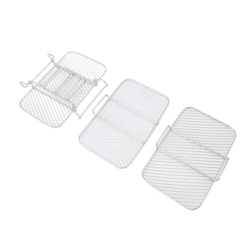 PENGQIANJU 3 Schicht Edelstahl Fritteuchenträger Stapelbares Dehydratorzubehör für Multi -Layer -Grillregal von PENGQIANJU