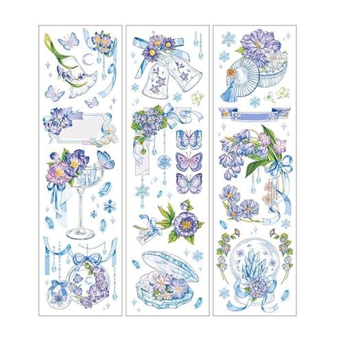 PENGQIANJU DIY Handkonto Tape Aufkleber Blumenmuster Cartoon Dekoration Set Souvenirs für Tagebuch Sammelalbum süß PENGQIANJU DIY Handkonto Tape Aufkleber Blumenmuster Cartoon Dekoration Set Souvenirs für Tagebuch Sammelalbum süß von PENGQIANJU