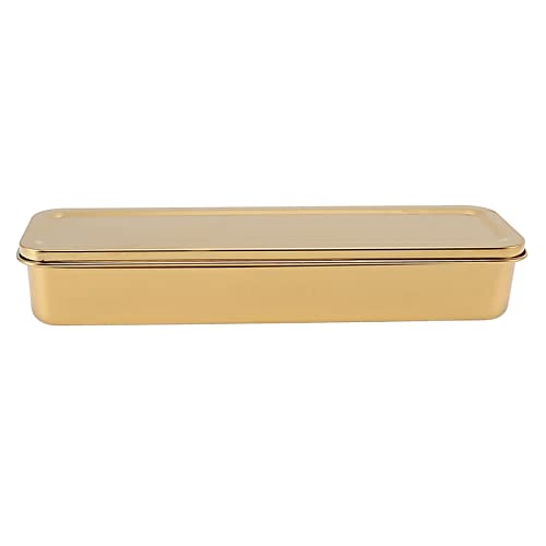 PENGQIANJU Edelstahl-Besteckschalenhalter Küchenkuppen-Chemsfabrik Löffel Gabel Aufbewahrungsbox mit Deckelablöser für eine multifunktionale Organisation (Gold) von PENGQIANJU