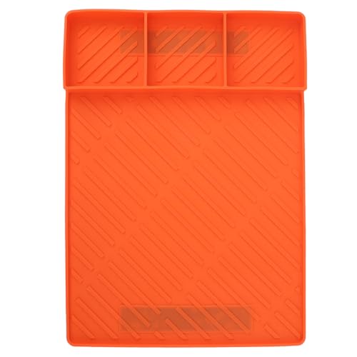 PENGQIANJU Grillmatten Grillmatten Magnetische Silikon Backschale Wiederverwendbare Vorbereitungsschale leicht zu waschen zum Grillgrill (Orange) von PENGQIANJU