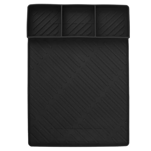 PENGQIANJU Grillmatten Grillmatten Magnetische Silikon Backschale Wiederverwendbare Vorbereitungsschale leicht zu waschen zum Grillgrill (Schwarz) von PENGQIANJU