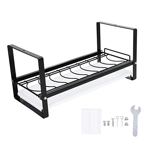 PENGQIANJU Kitchen Organizer Rack Dragonard Halter Firma Nonslip Place Sparet für Schrank Speisekammer (Schwarz) von PENGQIANJU