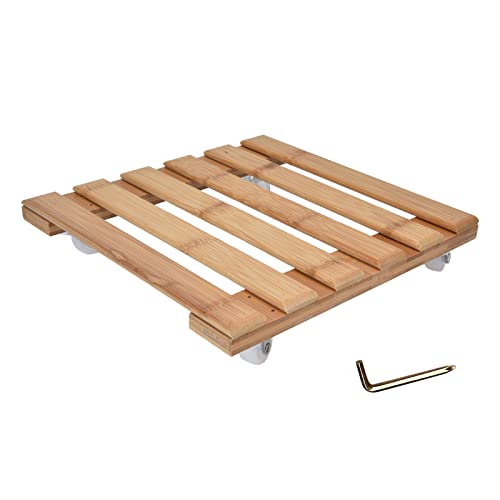 PENGQIANJU Pflanzenrollen Basisständer Quadrat 360 ° Caster Wheel für Blütentopf, Starkes Lastgewicht 20 kg 25x25 cm Quadratschubstablettung Universal von PENGQIANJU