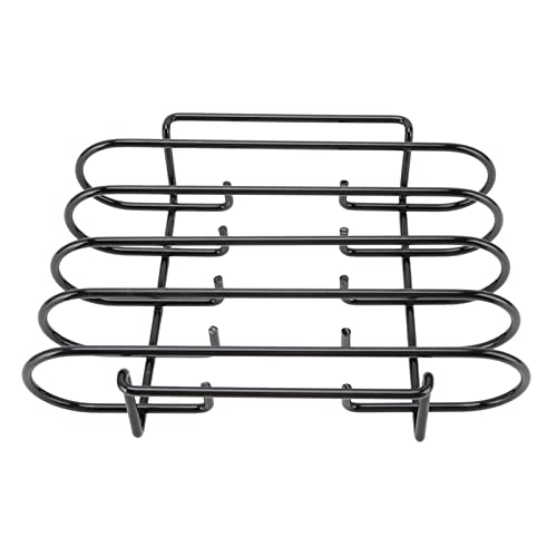 PENGQIANJU Rib Rack Portable Sturdy Iron Black Barbecue Standing Rib Rack Camping von PENGQIANJU