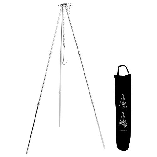 PENGQIANJU Tragbares Kochstativ im Freien einstellbare Hangkette Hanging Pot Grill Stand Kochgeschirr Zubehör für Camping -Picknicks BBQ von PENGQIANJU