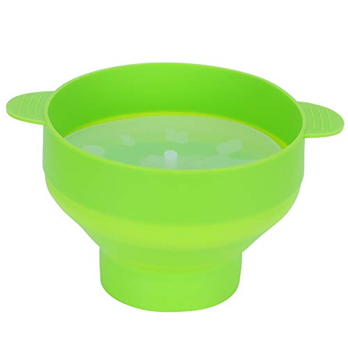 Silikon-Popcornschale, einfache Handarbeitsmaschine, Küchenzubehör für die Mikrowelle zu Hause (Mit Griff - grün) von PENGQIANJU