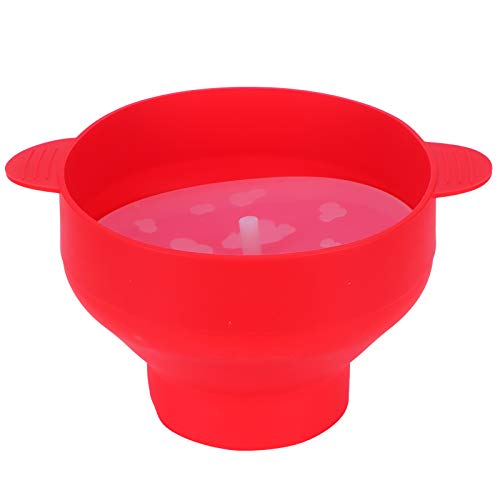 Silikon-Popcornschale, einfache Handarbeitsmaschine, Küchenzubehör für die Mikrowelle zu Hause (Mit Griffen - neu rot) von PENGQIANJU
