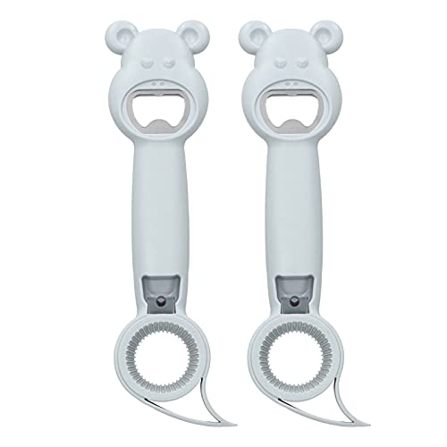 Universal tragbares Handbuch 4in1 Flaschenöffner für Bier geeignet für Bierdose Soda Getränke Jar Cap Leichtes Gewicht für Haushaltsbalken Haushalt: (Grau) von PENGQIANJU