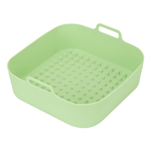 Wiederverwendbare Fritteuchsen -Silikon -Liner 7,9 Zoll Quadrat Fritteuchsen Silikonkorbschale mit Griffen Non -Stick von PENGQIANJU