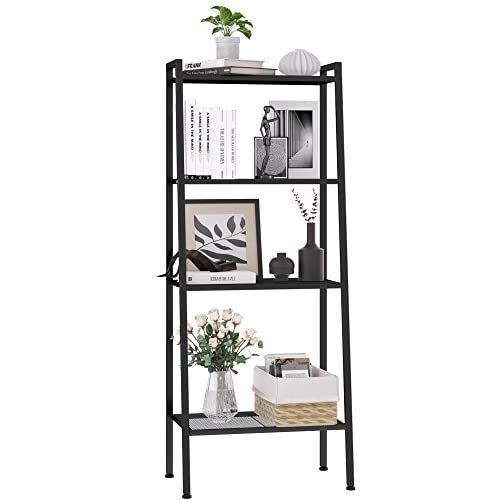 Badregal Regal mit 4 Ablagen Pflanzenregal Standregal Bücherregal Aufbewahrungsregal 35T x 60B x 147H cm schwarz von PENGTU TRADE