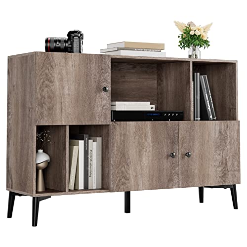 fevarbord Buffetschrank Sideboard mit Türen Küchenschrank Küchekommode Holz Beistellschrank 108 x 72 x 30 cm Grau von fevarbord