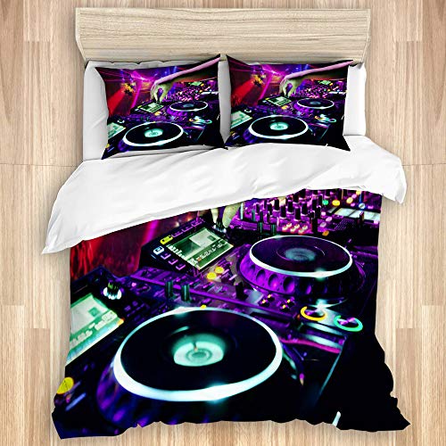 PENGTU Bedding Bettwäsche-Set,DJ-Mischspur,Mikrofaser Bettbezug und Kissenbezug - (135 x 200 cm) von PENGTU